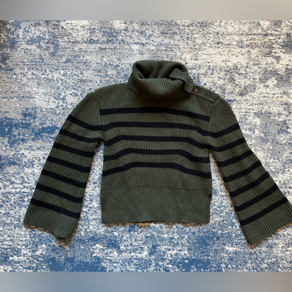 Simkhai Striped Green and Black Sweater